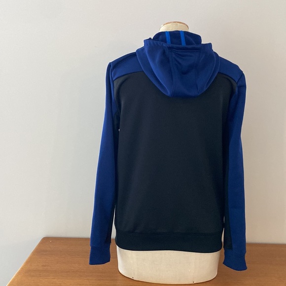 Adidas black and royal blue Climalite training jacket with hood. Girl’s Large. - Picture 5 of 15